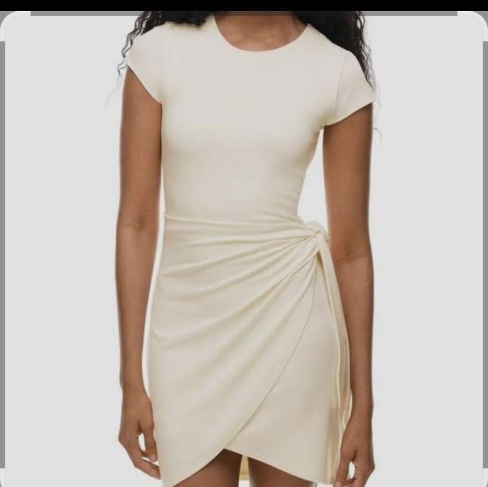 Wilfred Cream Asymmetrical One Shoulder Dress